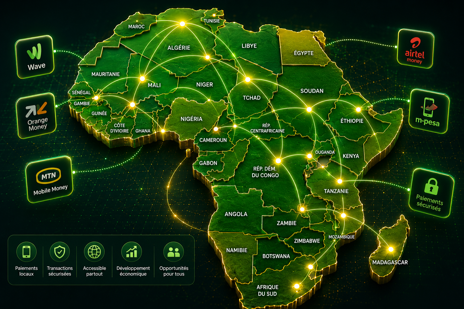 Carte Afrique connectée Mbaar-Mi